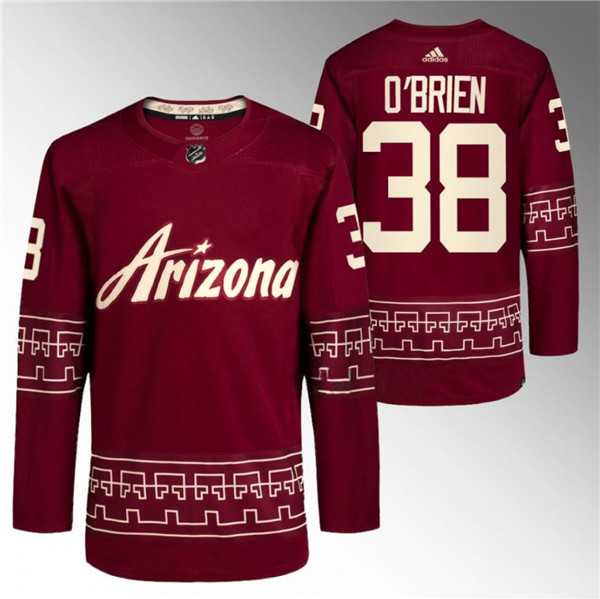 Mens Arizona Coyotes #38 Liam OBrien Garnet Alternate Pro Jersey Dzhi